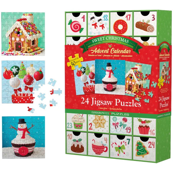 Eurographics Sweet Christmas Advent Calendar Puzzle Set