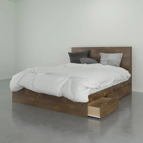 Nexera Modern Queen Storage Bed, Truffle