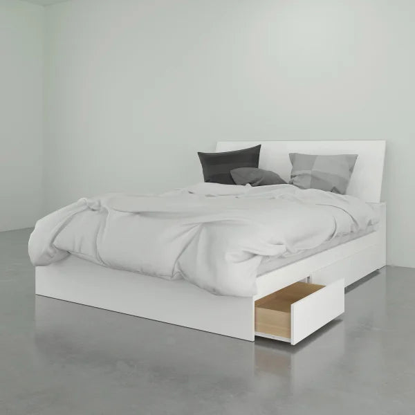 Nexera Modern Queen Storage Bed, White