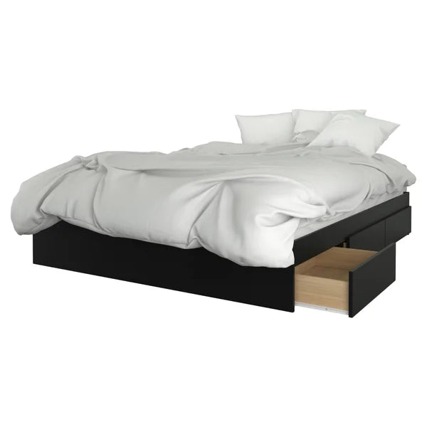 Nexera Modern Queen Storage Bed, Black