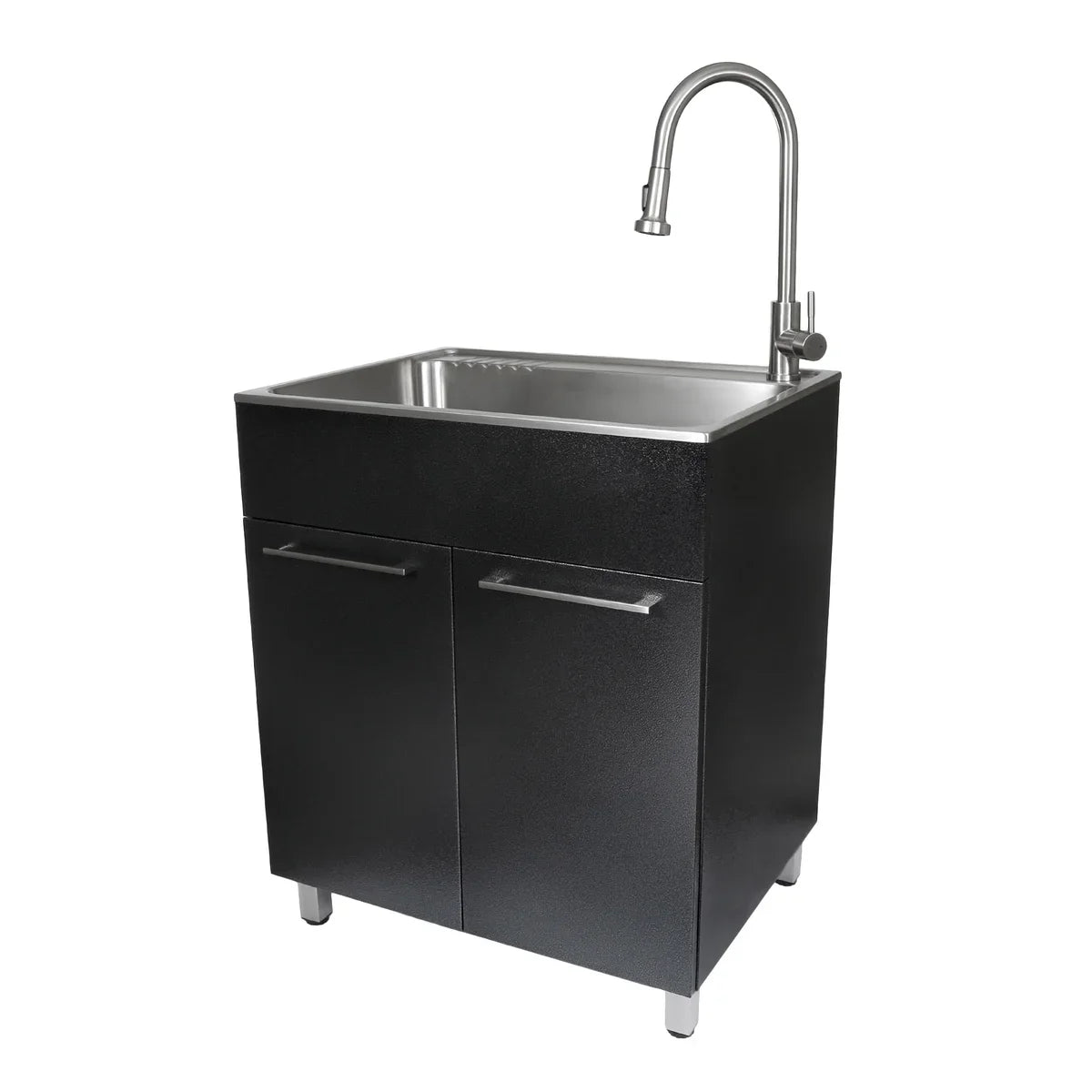 Transform 28 in. All in One Utility Sink with Cabinet and Stainless Steel Faucet
