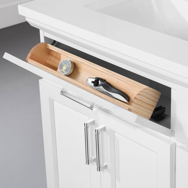 OVE Decors Leila 42 in. Vanity in White with White Engineered Stone Top