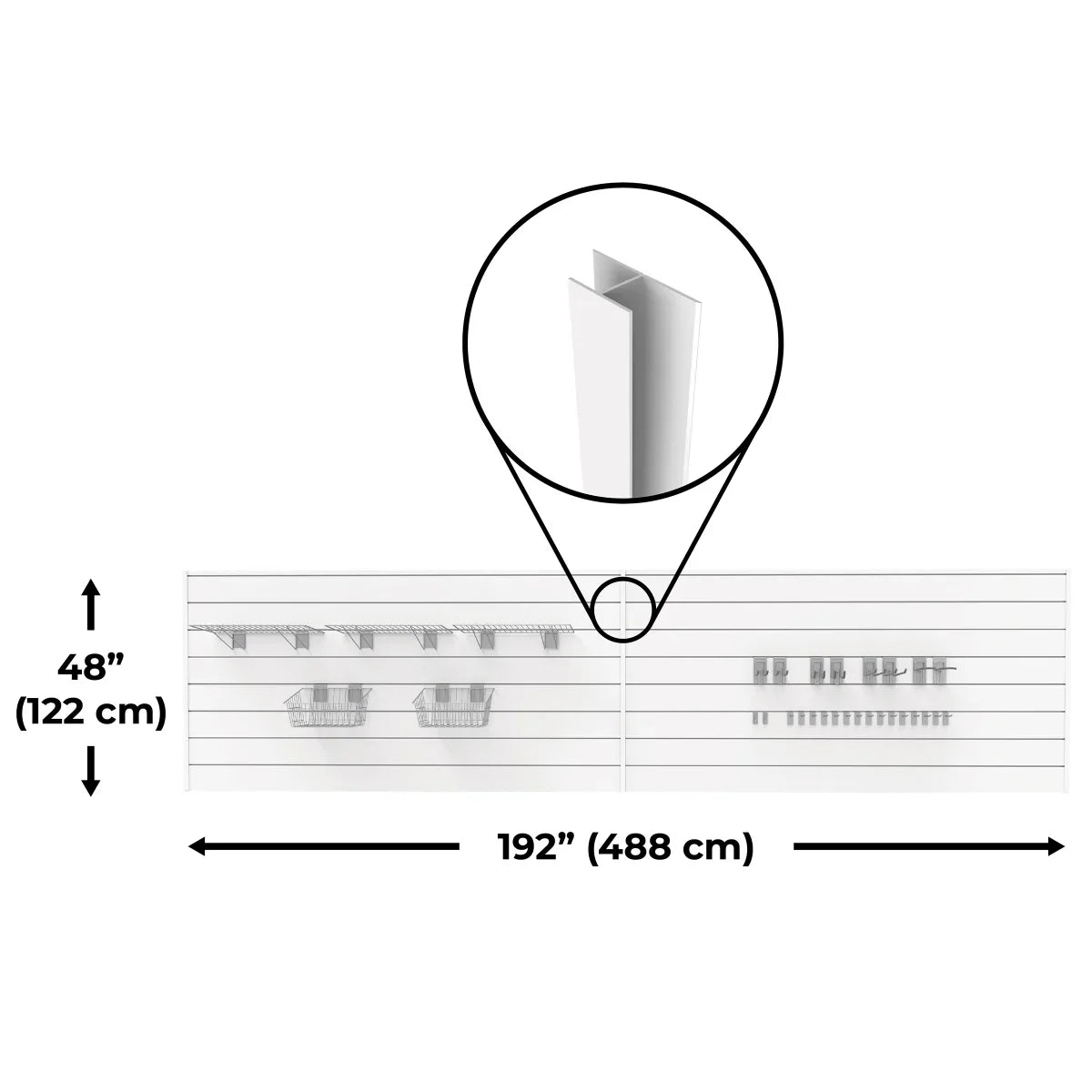 CrownWall Slatwall Supreme Organization Wall Panel Bundle