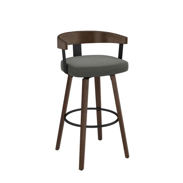 Amisco Cohen Modern Grey and Brown Swivel Counter Stool