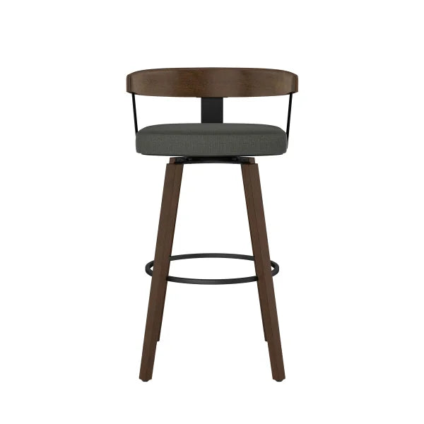 Amisco Cohen Modern Grey and Brown Swivel Counter Stool