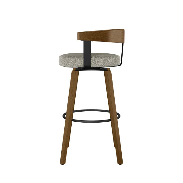 Amisco Cohen Modern Beige and Brown Swivel Counter Stool
