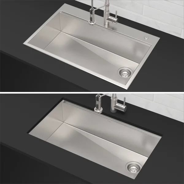 KRAUS 33 in. Workstation Dual Mount Sink with Faucet and Accessories