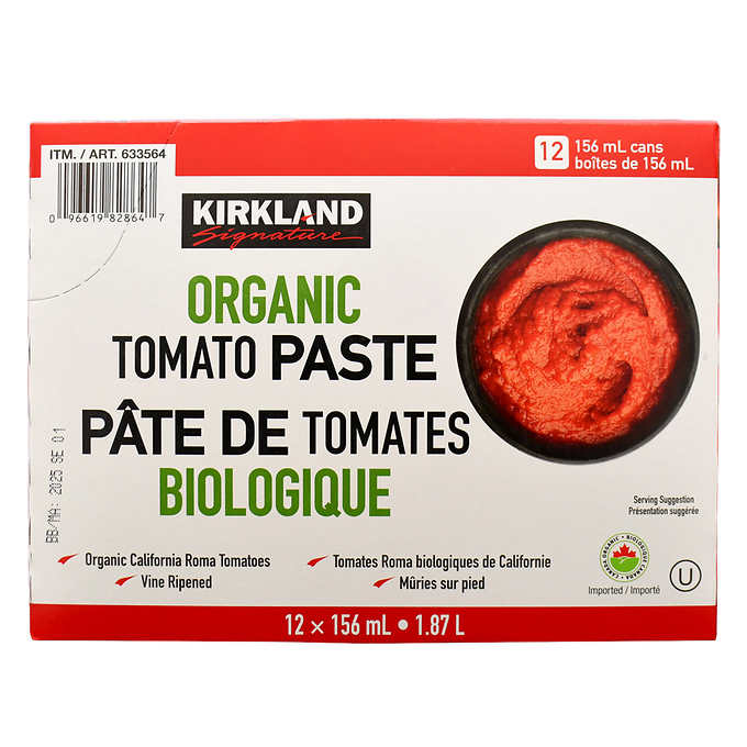 Kirkland Signature Organic Tomato Paste, 12 x 156 mL