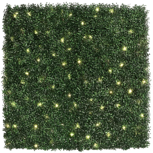 Golden Select Boxwood Artificial Hedge Panel with Lights - 4 Pack