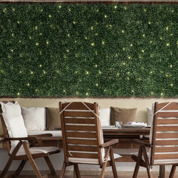 Golden Select Boxwood Artificial Hedge Panel with Lights - 4 Pack