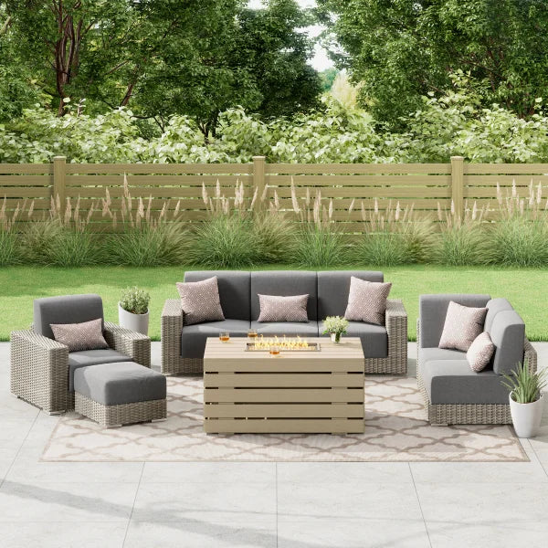 Eden 8-piece Patio Conversation Set with Fire Table