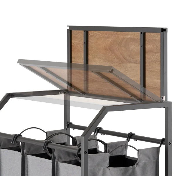 Trinity 3-bag Laundry Cart with Flip Top