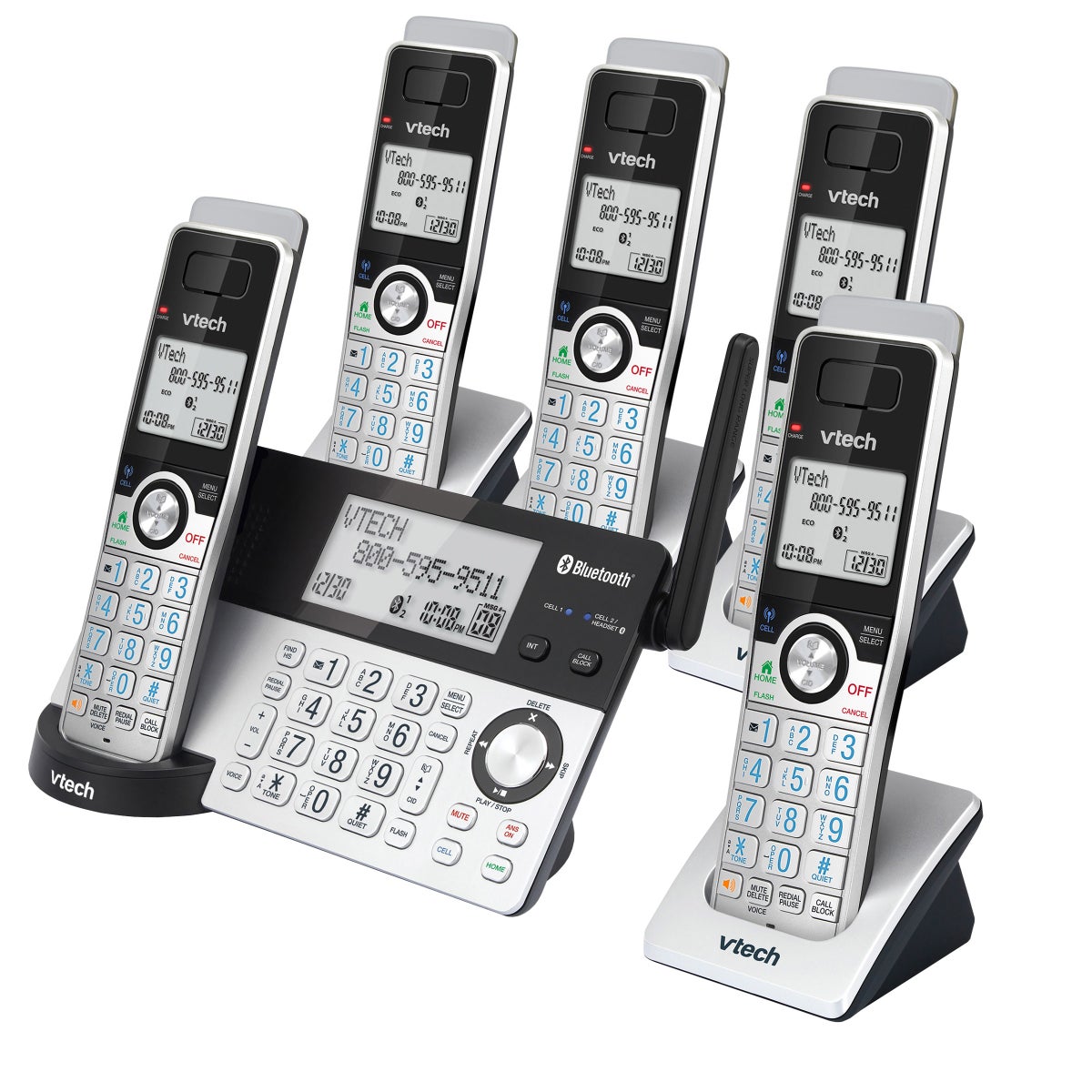 V-Tech 5-handset Phone System with Connect to Cell