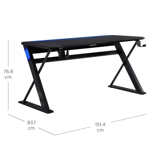 Radius 151.4 cm (59.6 in.) Gaming Desk