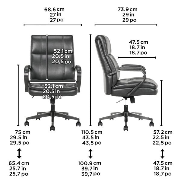 True Innovations Contoured Mid-Back Manager Office Chair
