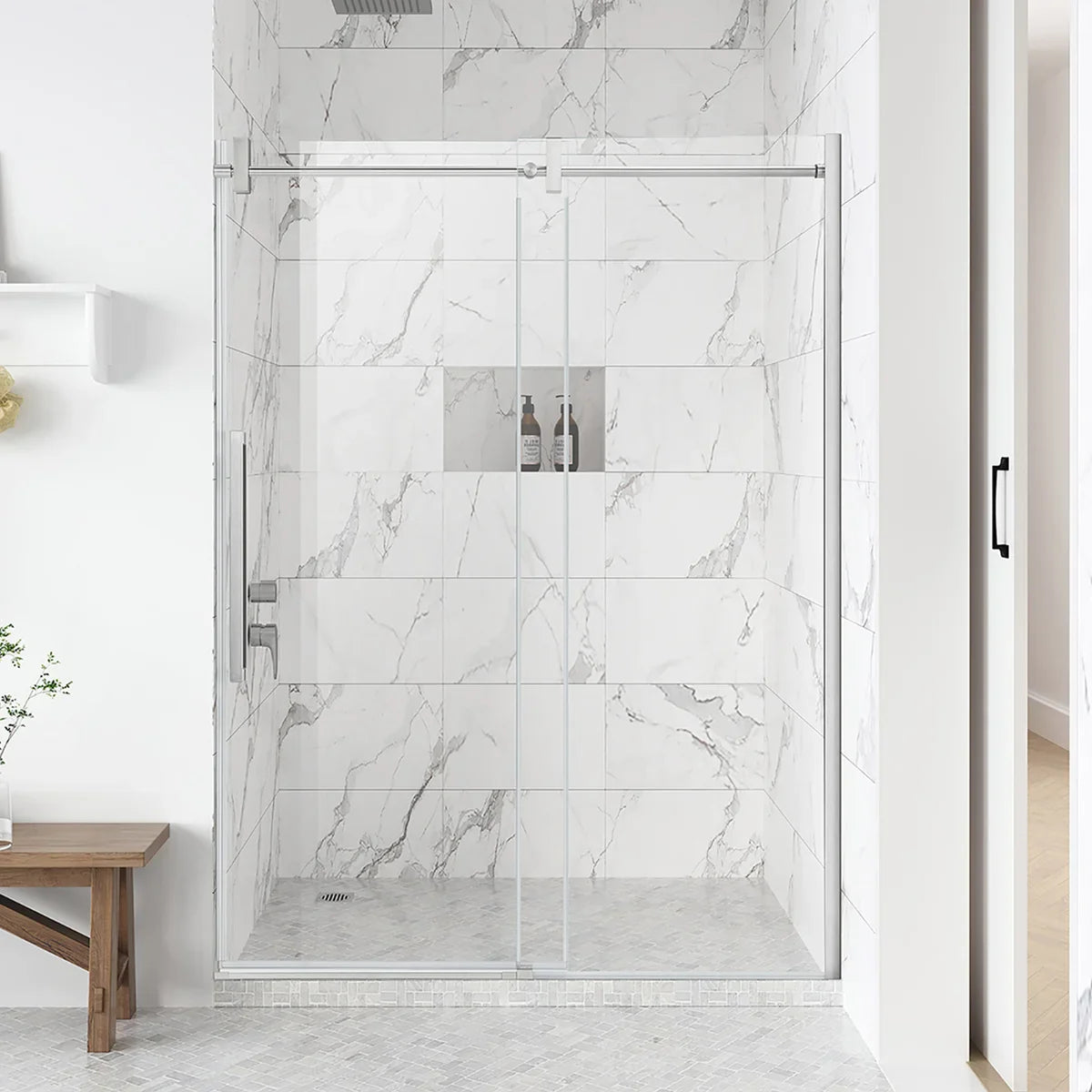 OVE Decors Dayton Frameless Glass Alcove Shower Door