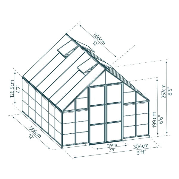 Canopia by Palram 10 ft. x 12 ft. Balance Hybrid Greenhouse