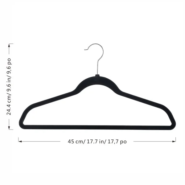 100 Non-Slip Flocked Hangers