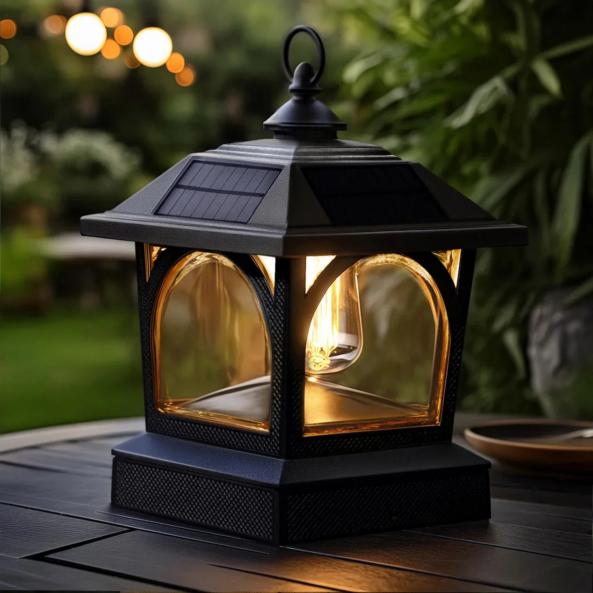 Classy Caps Edison Solar Table Lantern or Post Cap