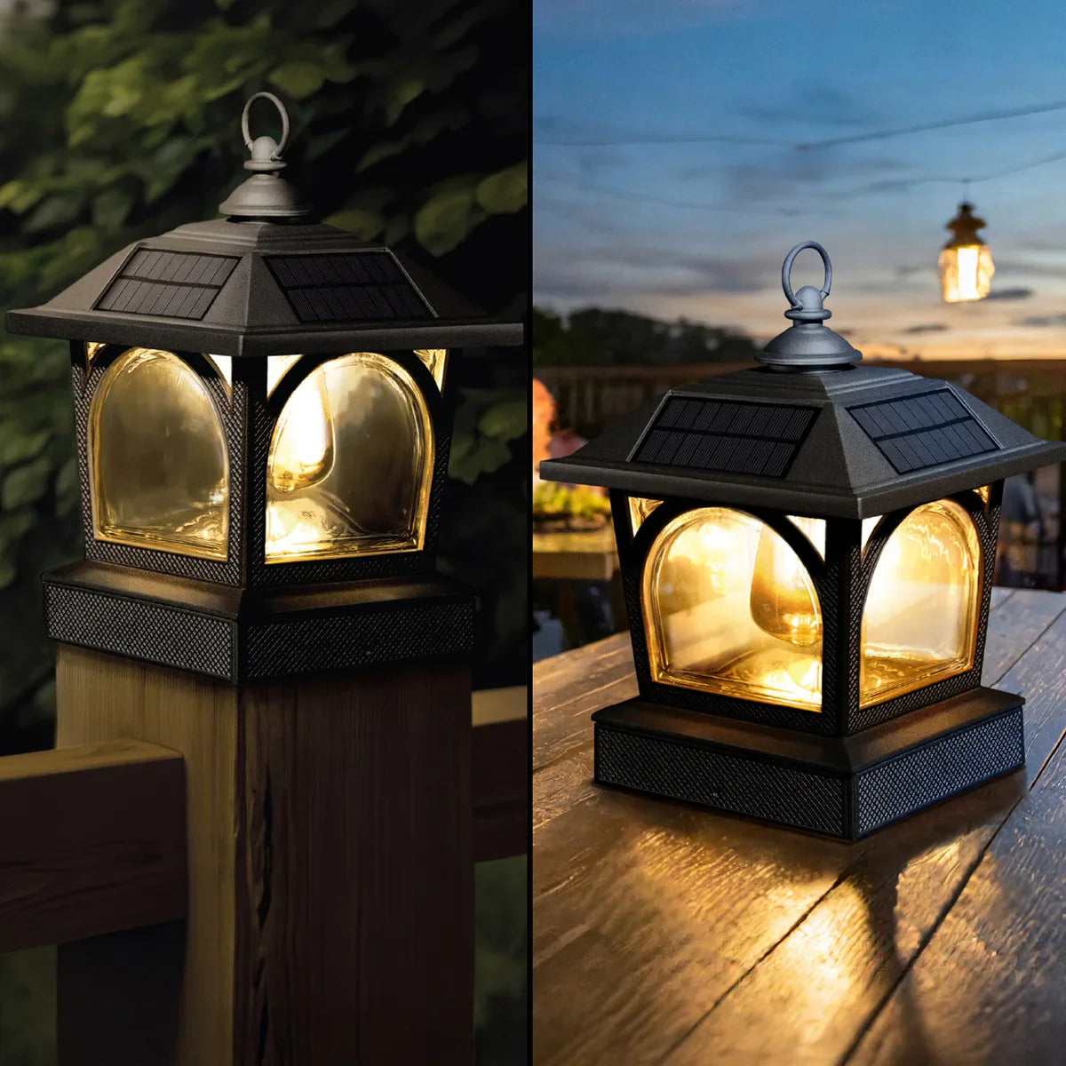 Classy Caps Edison Solar Table Lantern or Post Cap