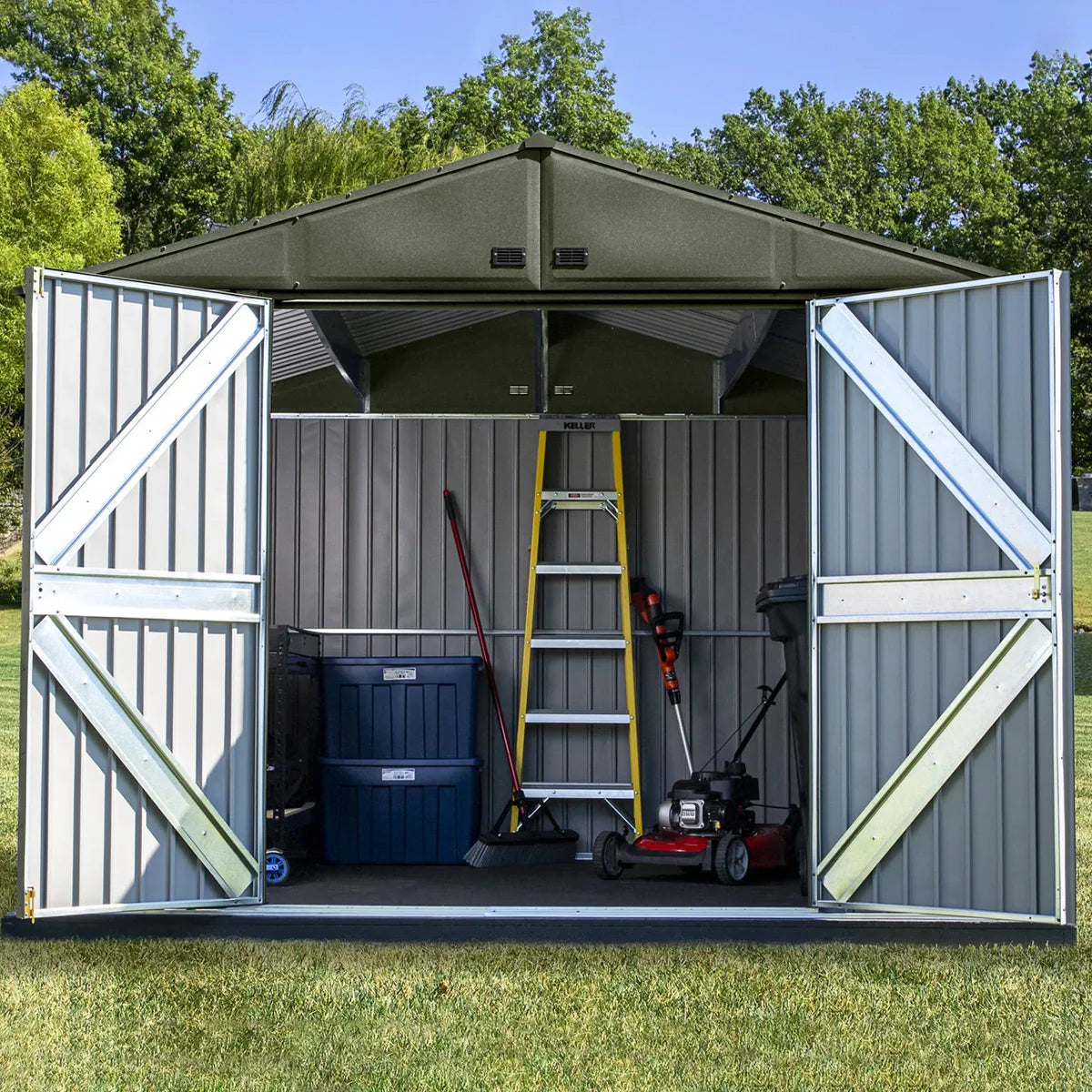 Scotts Lawn Care Storage Shed 10x10 Vintage Green