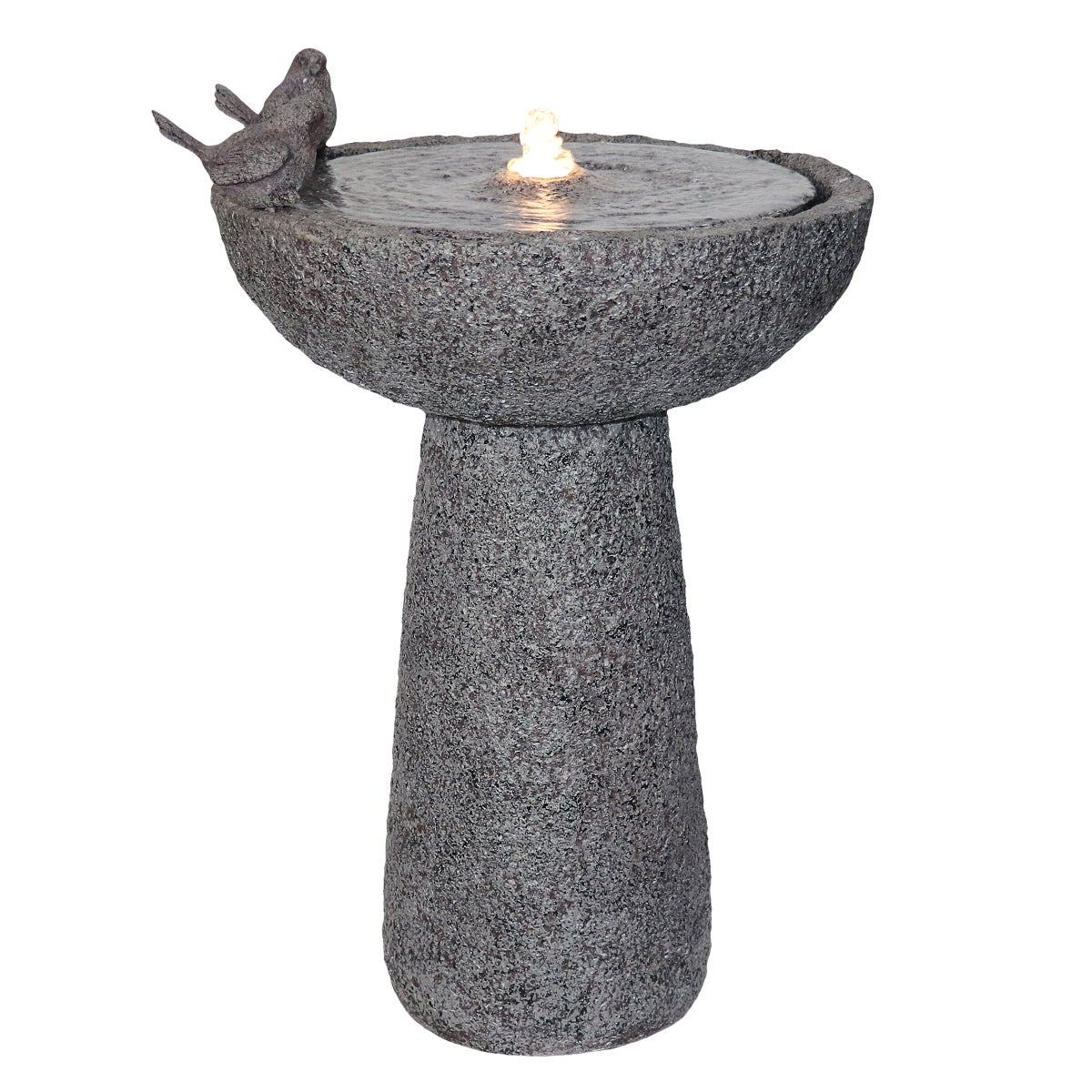 Natural Finish Bird Bath Fountain Outdoor