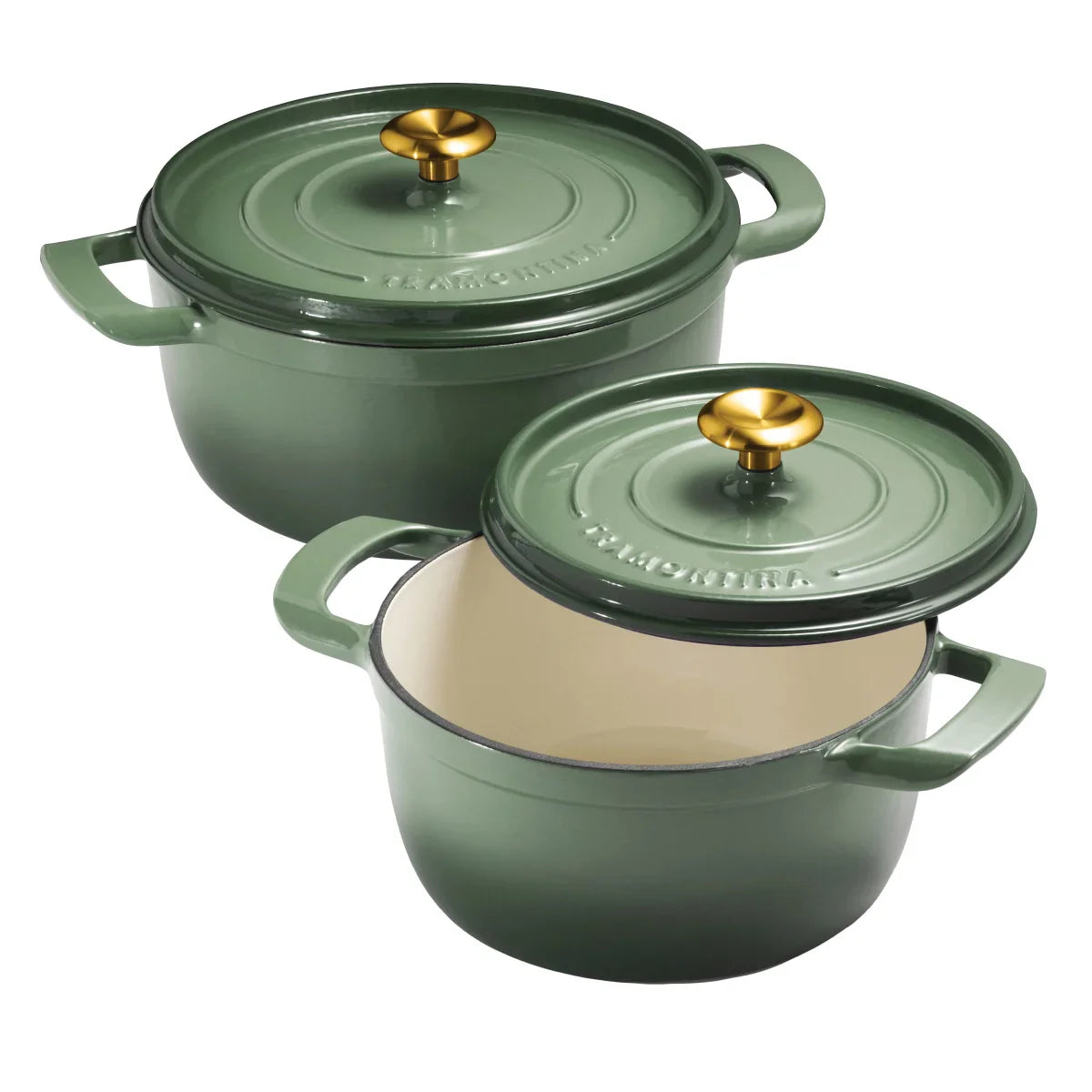 Tramontina Cast Iron Covered Casserole Set, Set of 2