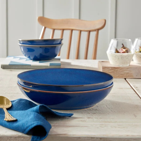 Denby Imperial Blue Pasta Bowls, 4-pieces