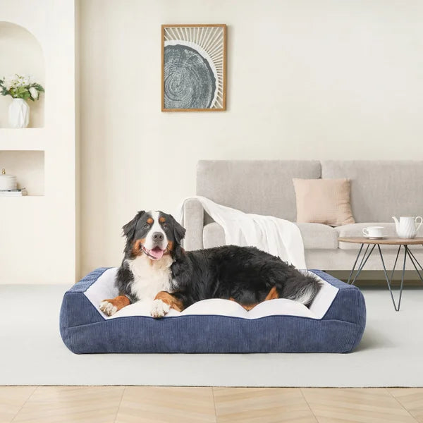 Kirkland Signature Rectangular Bolster 46" x 36" Pet Bed, Navy