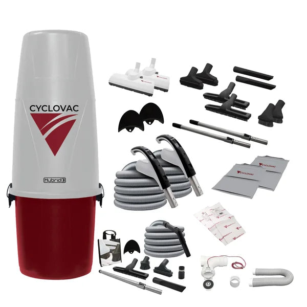 Cyclovac Nitro Max XL - Central Vacuum with 2 Air Attachment Kits and 1 Garage Kit - 700 Airwatts