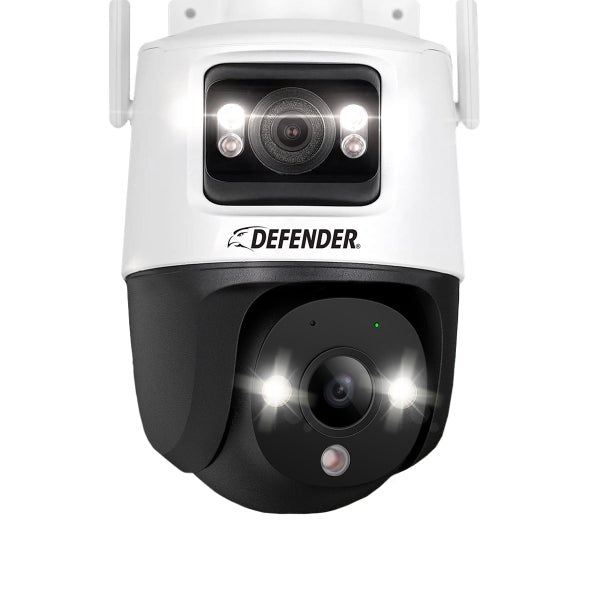 Defender AI POWERED Guard Pro 3K PLUS Dual Lens PTZ Wi-Fi Plug-in Security Cameras, 2 Pack