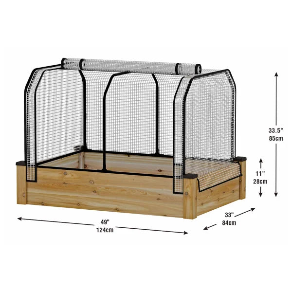 Cedarcraft Self-watering Elevated Cedar Planter with Greenhouse and Cover