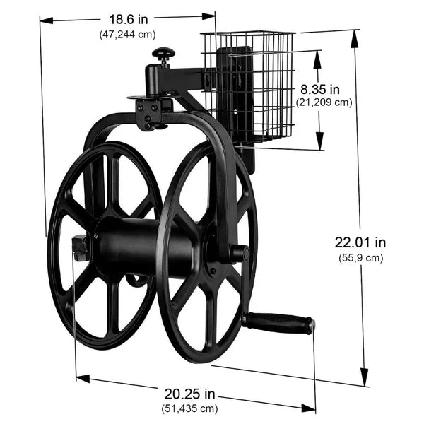 Navigator Single Arm Rotating Hose Reel, Black