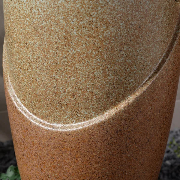 Ceramic Fountain with Lights, Brown Elegance