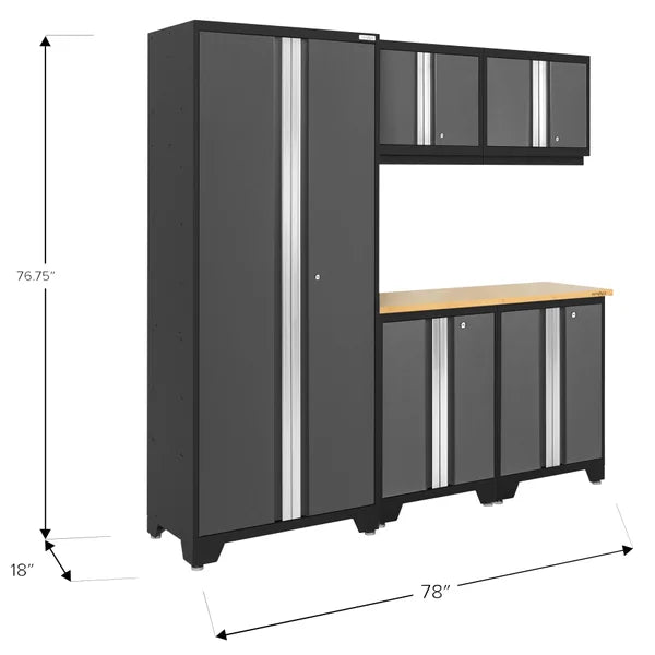 NewAge Products Bold Series 6-piece Cabinet Set with 30 in. Locker, Base and Wall Cabinet