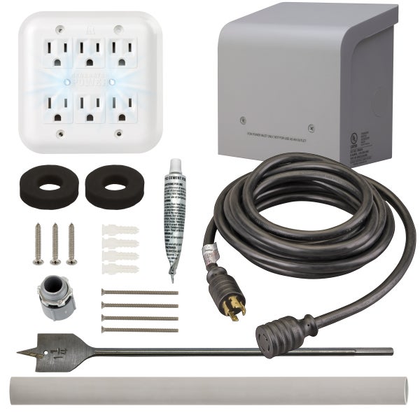 Portable Generator Through-the-wall Kit with 20 ft. Generator Power Cord