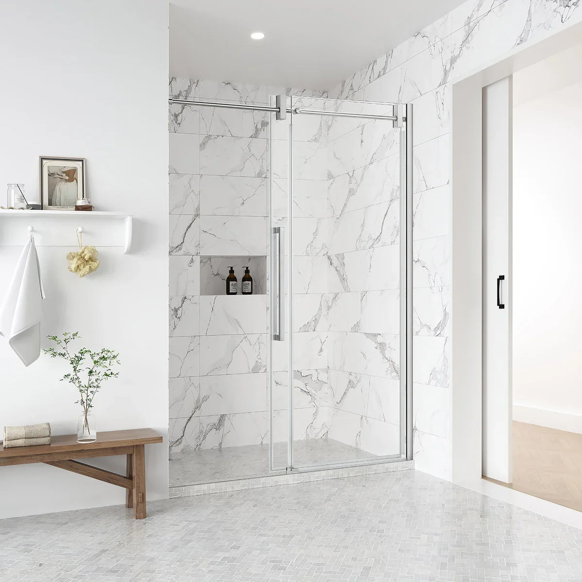 OVE Decors Dayton Frameless Glass Alcove Shower Door