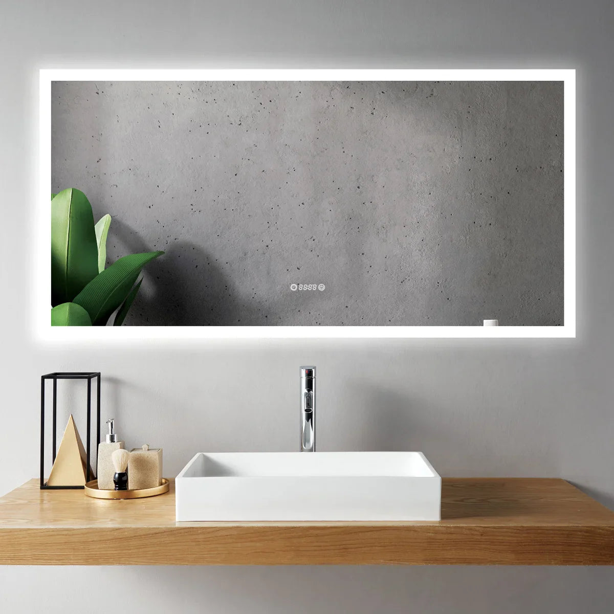 SERA  LED Mirror Frosted Edge with Time and Temperature Function