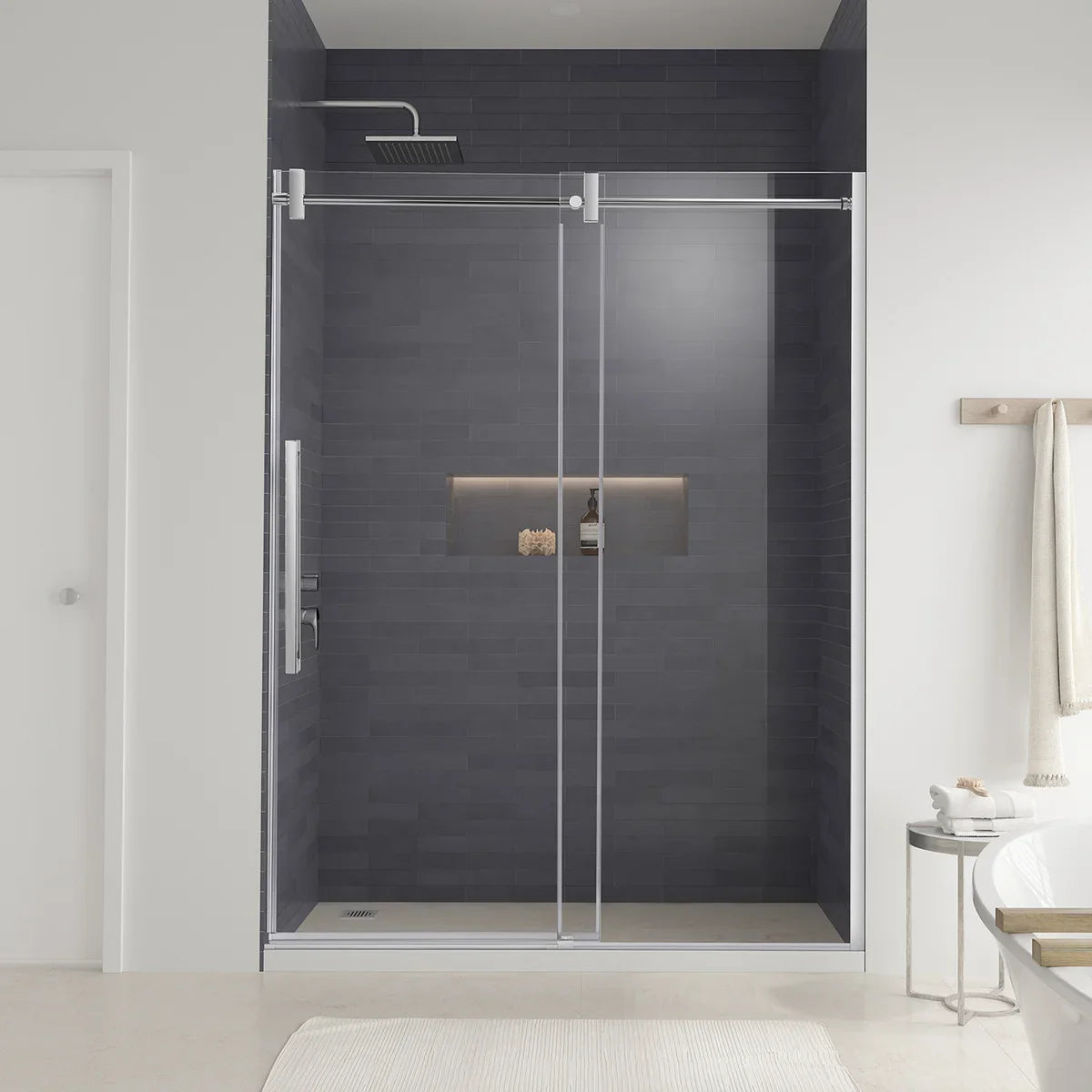OVE Decors Dayton Frameless Glass Alcove Shower Door