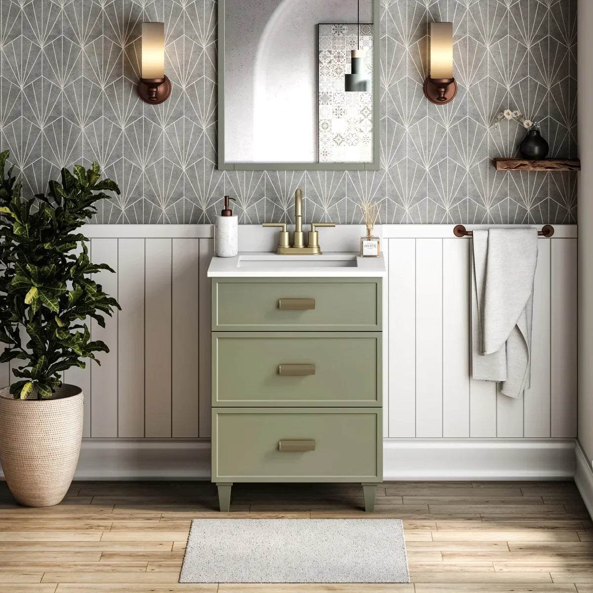 MagickWoods Evanston Evergreen Fog Bathroom Vanity