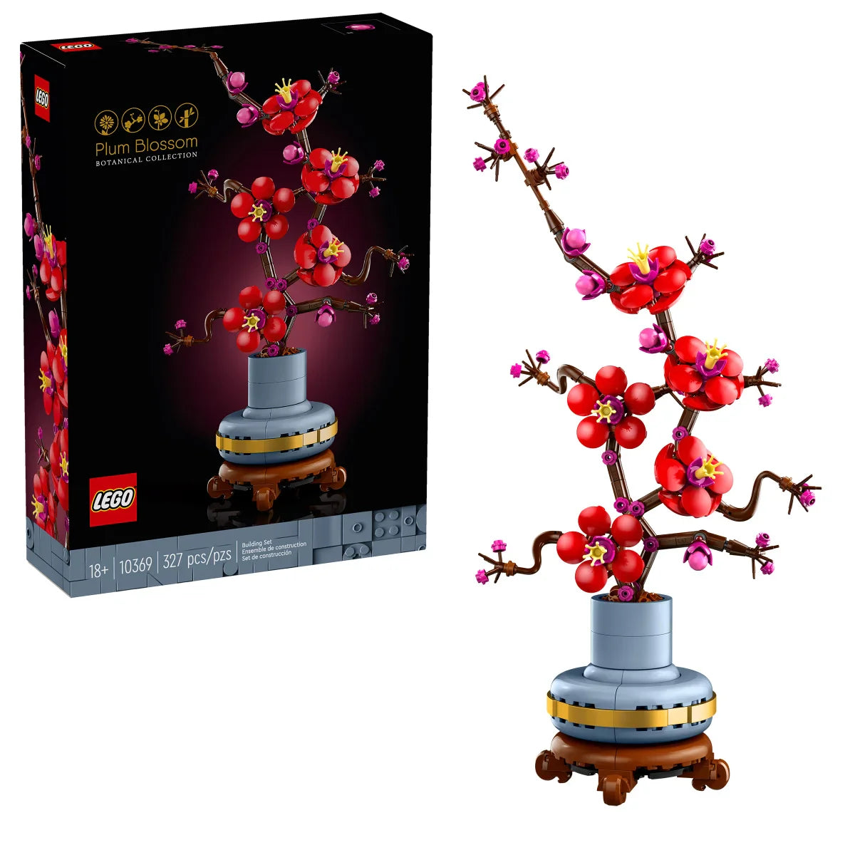 LEGO Icons Plum Blossom Flower Décor Display Set for Office Décor