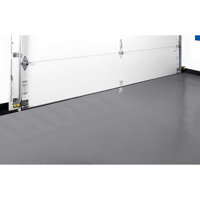 G-Floor Slate Grey Ribbed Tread Roll Out Flooring, 7.5 ft. × 17 ft.