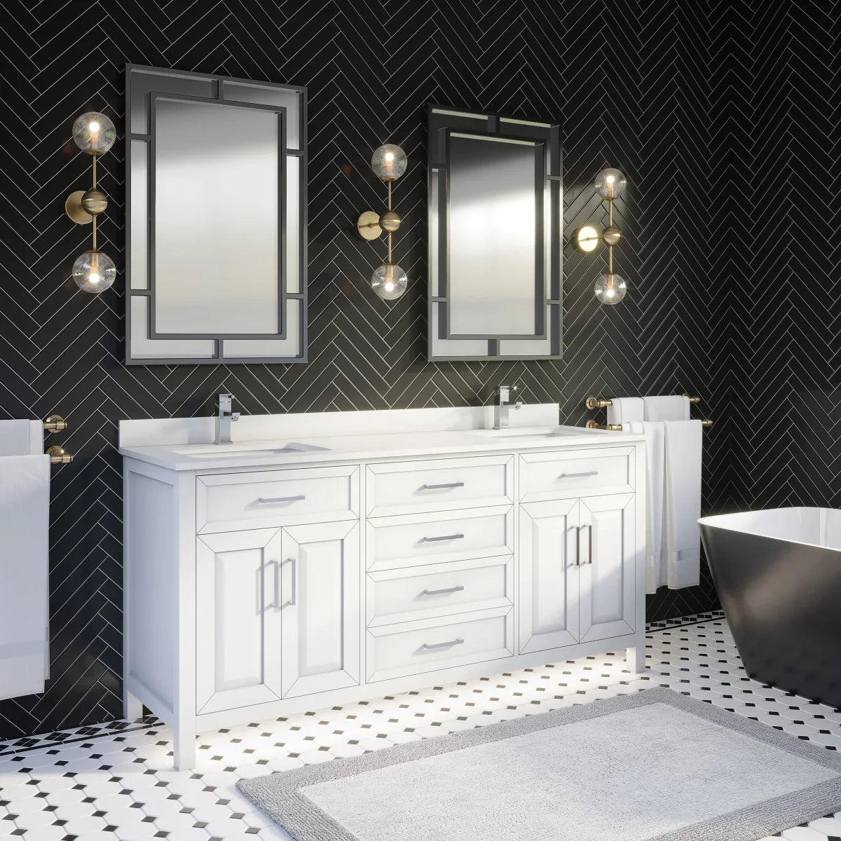 Studio Bathe Thomson Vanity with Power Bar, White