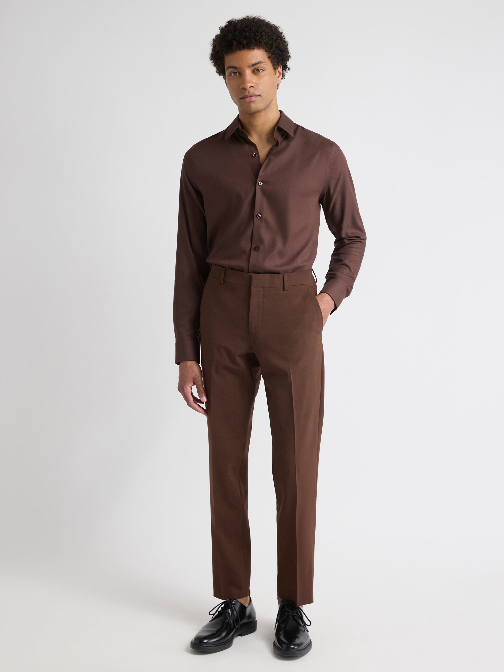 Slim-Fit Knit-Like Dress Shirt