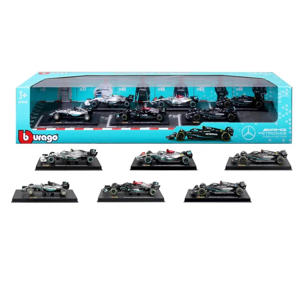 1:43 Mercedes Formula Racing Die Cast 6-pack