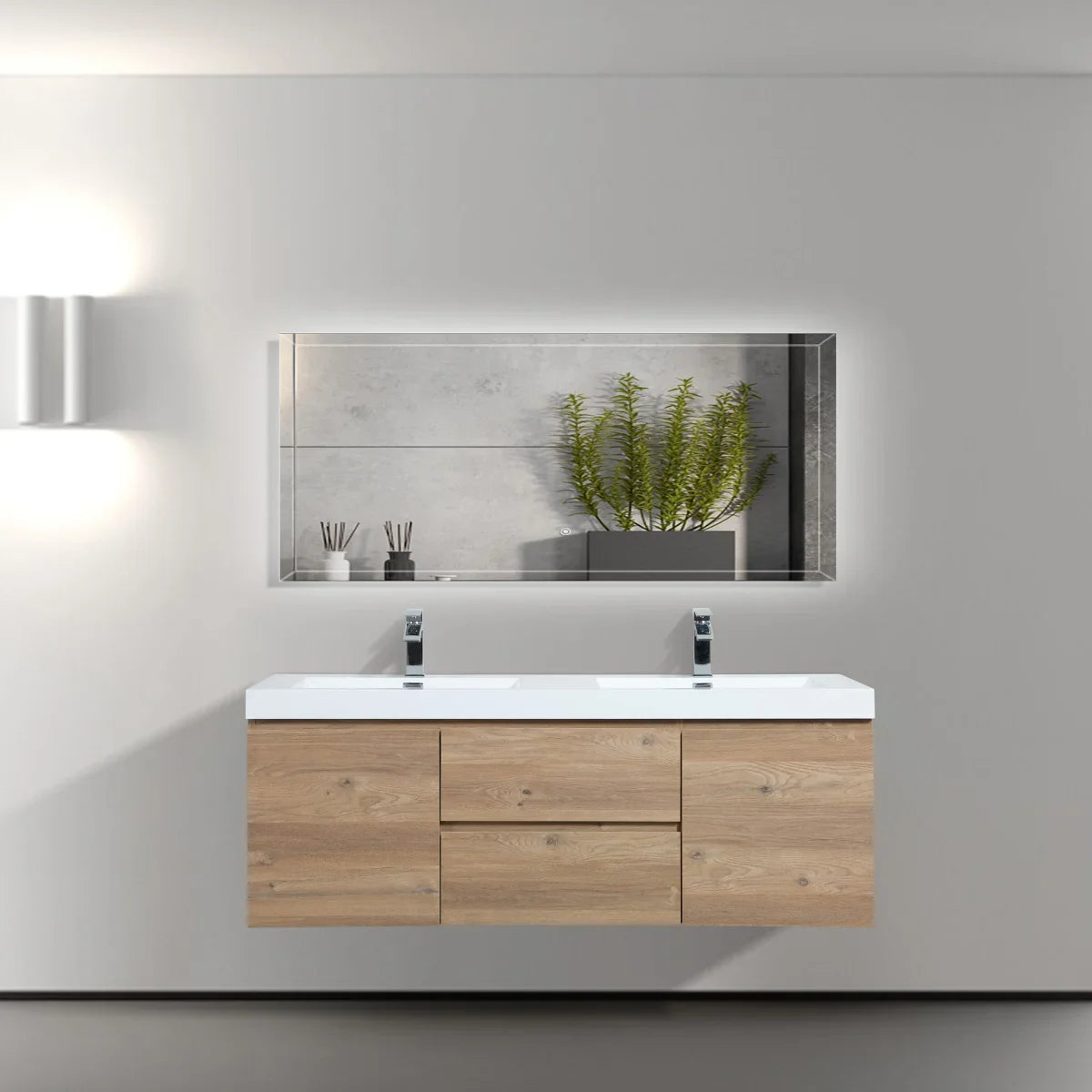 SERA 60 in. CAPRI Vanity with Glossy White Countertop