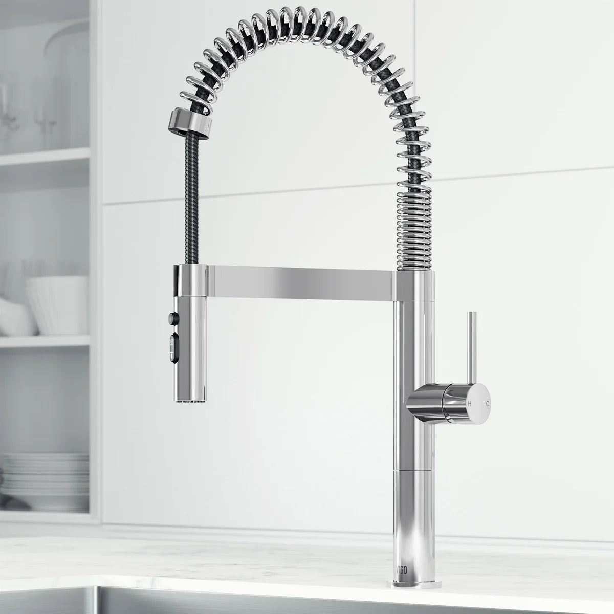 VIGO Edison Pro 20 in. Single handle Pull-Down Kitchen Faucet