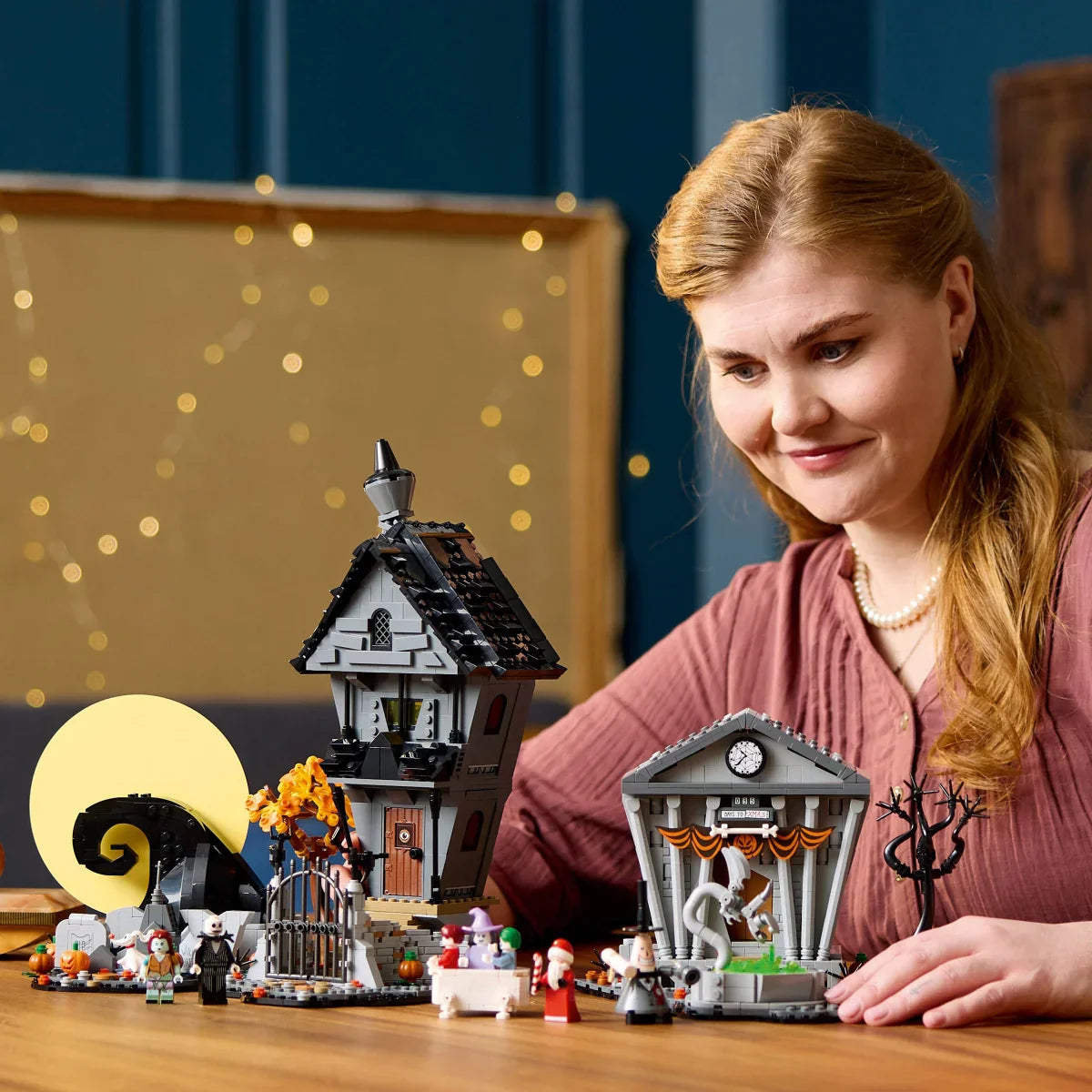 LEGO Ideas The Nightmare Before Christmas Building Craft & Décor Set with Bonus LEGO Minecraft The Wolf Stronghold Fortress Playset Video Game Toy