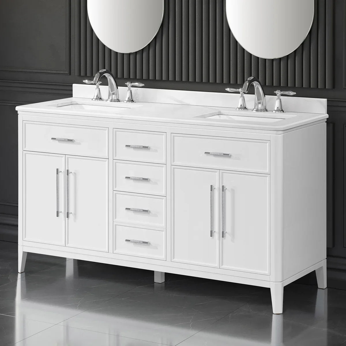 Loxley Rowe Venice Vanity in White with Quartz Top