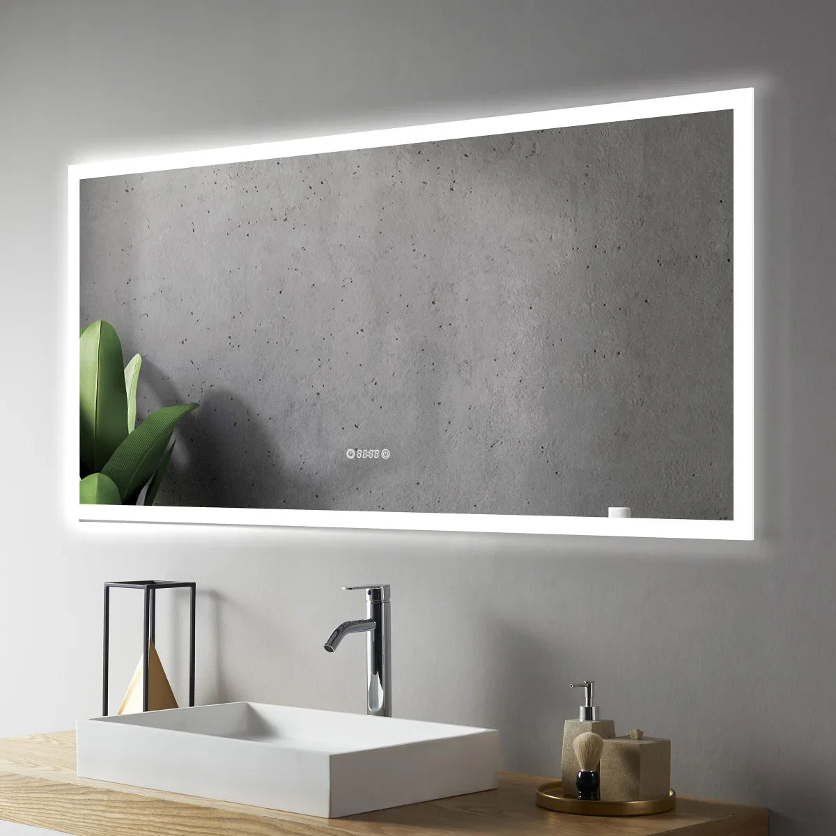 SERA  LED Mirror Frosted Edge with Time and Temperature Function